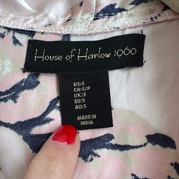 HOUSE OF HARLOW 1960 Blush Floral Botanical‎ Robe Small - Picture 5 of 10